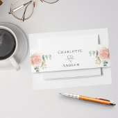 Roos gouden bloemeneucalyptus groen bruiloft uitnodigingen wikkel