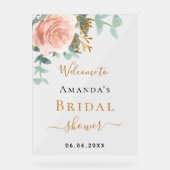 Roos gouden bloemeneucalyptus Vrijgezellenfeest we Acryl Bord (Voorkant)