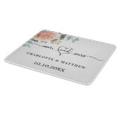 Roos gouden bloemengroen Mr Mrs Heart Wedding Snijplank (Hoek)