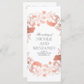 Roos Gouden Bloemenkrans Tuin Trouwprogramma's Programmakaart (Voorkant / Achterkant)