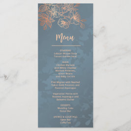 Roos Gouden Bloemenlijn Art Wedding Menu