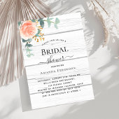 Roos gouden bloemenrustiek wit houten Vrijgezellen Kaart