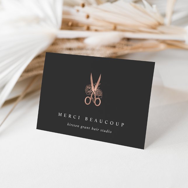 Roos Gouden Bloemenschaar Logo Note Cards (Creator heeft geüpload)