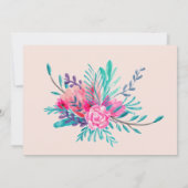 Roos gouden bloemige letter blush roze afstuderen kaart (Achterkant)