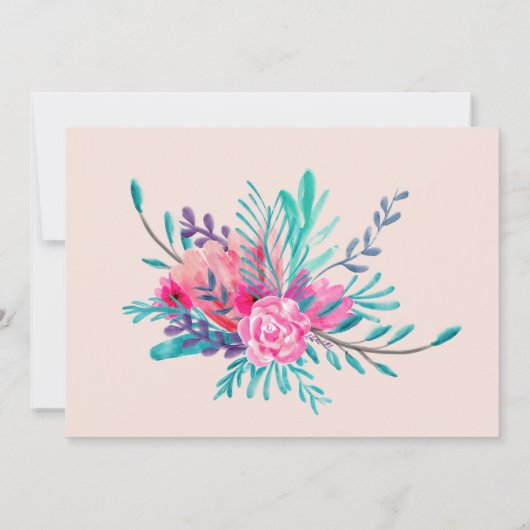 Roos gouden bloemige letter blush roze afstuderen kaart (Achterkant)