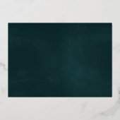 Roos Gouden Bloemkrans Emerald TWEE Folie RSVP-kaa Folie Uitnodiging (Achterkant)