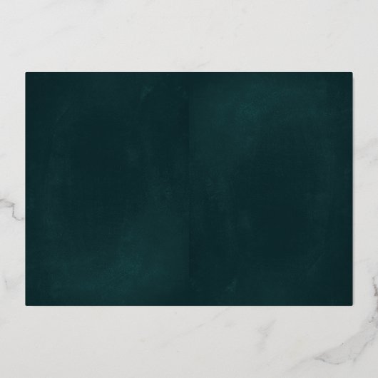 Roos Gouden Bloemkrans Smaragd TWEE Folie Info Kaa Folie Uitnodiging (Achterkant)