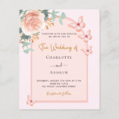 Roos gouden bloemstukken boog QR RSVP budget bruil (Voorkant)