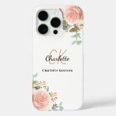 Roos gouden bloemstukken monogram elegant Case-Mate iPhone case (Achterkant)