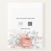 Roos gouden bloemzilveren gebladerte witte naam 20 planner (Achterkant)