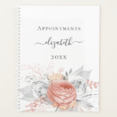 Roos gouden bloemzilveren gebladerte witte naam 20 planner (Voorkant)