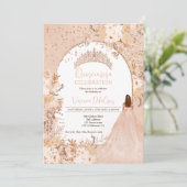 Roos gouden bloesvogel kaart (Staand voorkant)