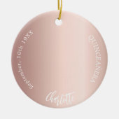 Roos gouden blos aangepaste foto Quinceanera Keramisch Ornament (Voorkant)