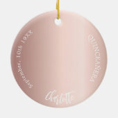 Roos gouden blos aangepaste foto Quinceanera Keramisch Ornament (Achterkant)