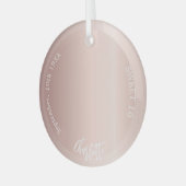 Roos gouden blos aangepaste foto Sweet 16 Glas Ornament (Voorkant links)