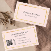 Roos gouden blos elegante moderne QR-code Visitekaartje