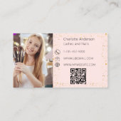 Roos gouden blos foto moderne QR code Visitekaartje (Achterkant)