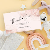 Roos gouden blozen baby shower bedankt notitiekaartje