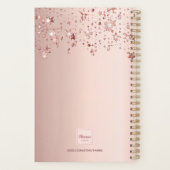 Roos gouden blozen florals sterren monogram planner (Achterkant)