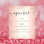 Roos gouden blozen glitter script bar budget flyer<br><div class="desc">Let op: dit menu staat op flyer paper en erg dun. Ga naar onze winkel voor dikkere menu's (hetzelfde ontwerp). Een roos gouden,  blauwe gradiëntachtergrond versierd met faux glitter,  sparkles. Met de tekst: Open balk. Pas uw bar menu aan en voeg toe.</div>