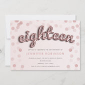 Roos Gouden Blush Ballonnen & Glitter 18e Verjaard Kaart (Voorkant)