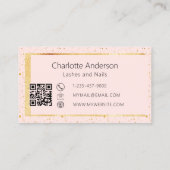 Roos gouden blush elegant logo modern QR code Visitekaartje (Achterkant)
