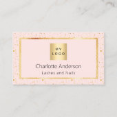 Roos gouden blush elegant logo modern QR code Visitekaartje (Voorkant)