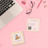 Roos gouden blush elegante foto QR code Vierkante Visitekaartje