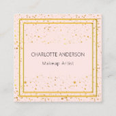 Roos gouden blush elegante glamoureuze QR-code Vierkante Visitekaartje (Voorkant)