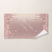 Roos gouden blush glitter aangepaste tekst badhand bad handdoek (Handdoek)