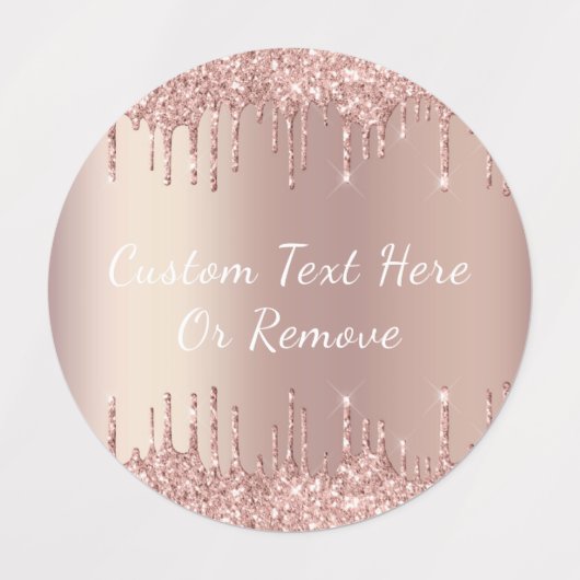 Roos gouden blush glitter aangepaste tekst cadeau  labels (Design 2)
