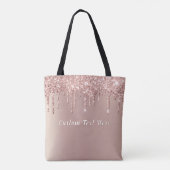 Roos gouden blush glitter aangepaste tekst Canvas Tote Bag (Achterkant)