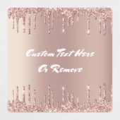 Roos gouden blush glitter aangepaste tekst naam la labels (Design 1)