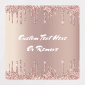 Roos gouden blush glitter aangepaste tekst naam la labels (Design 2)