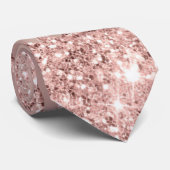 Roos gouden blush glitter aangepaste tekst Stropda Stropdas (Opgerold)