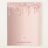 Roos gouden blush glitter druppels glamoureus 2024 planner (Achterkant)