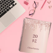 Roos gouden blush glitter druppels glamoureus 2024 planner