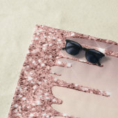 Roos gouden blush glitter druppels strandlaken (In situ)