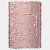 Roos gouden blush glitter gooien deken aangepaste  (Voorkant Verticaal)