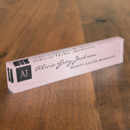 Roos gouden blush roze girly business kantoor mode naambordje