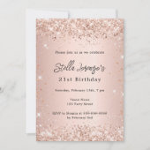 Roos gouden blush roze luxe verjaardag kaart (Voorkant)