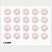 Roos gouden blush roze marmer grijs vrouwelijk ronde sticker (Vel)