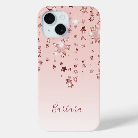 Roos gouden blush roze sterren Case-Mate iPhone case (Achterkant)