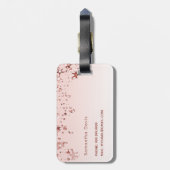 Roos gouden blush roze sterren naam script bagagelabel (Achterkant verticaal)