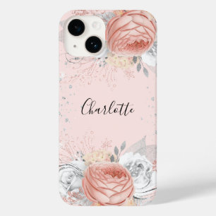 Roos gouden blush roze zilveren bloem naam Case-Mate iPhone 14 hoesje