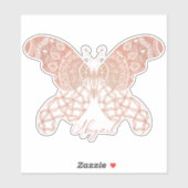 Roos gouden boho vlinder sticker (Vel)