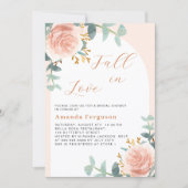 Roos gouden boog bloemige Herfst in Liefde Vrijgez Kaart (Voorkant)