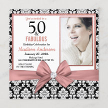 Roos gouden boog zwarte damask 50ste Verjaardag fo