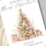 Roos Gouden Boom 2026 Kalender Vrolijk Kerstfeest Feestdagenkaart<br><div class="desc">Roos Gold Treet 2026 Kalender Merry Christmas is in een stijlvol handgeschreven stijl script. Met een handige 2026-kalender op de achterkant voor uw ontvangers en Happy New Year-groet.</div>