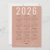Roos Gouden Boom 2026 Kalender Vrolijk Kerstfeest Feestdagenkaart (Achterkant)